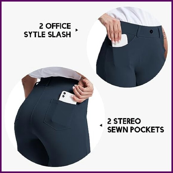 High Waisted Bootcut Yoga Dress Pants Stretchy Office Work Casual - Picture 5 of 7